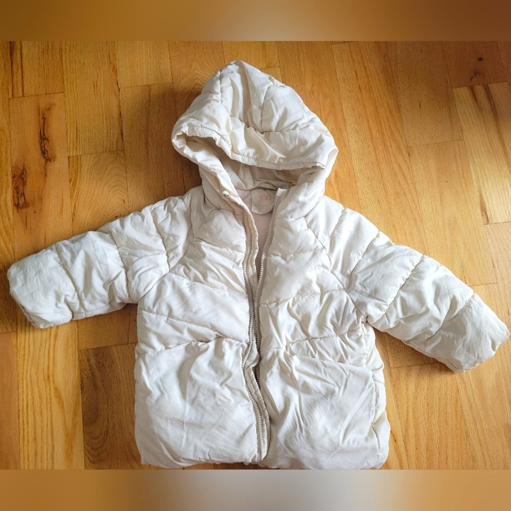 Zara toddler white winter jacket coat